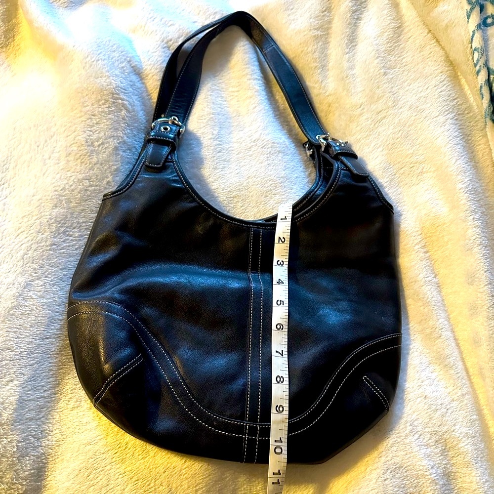 COACH Vintage Genuine Leather Bag Y2K Retro Purse Like New Handbag Black - Picture 9 of 13